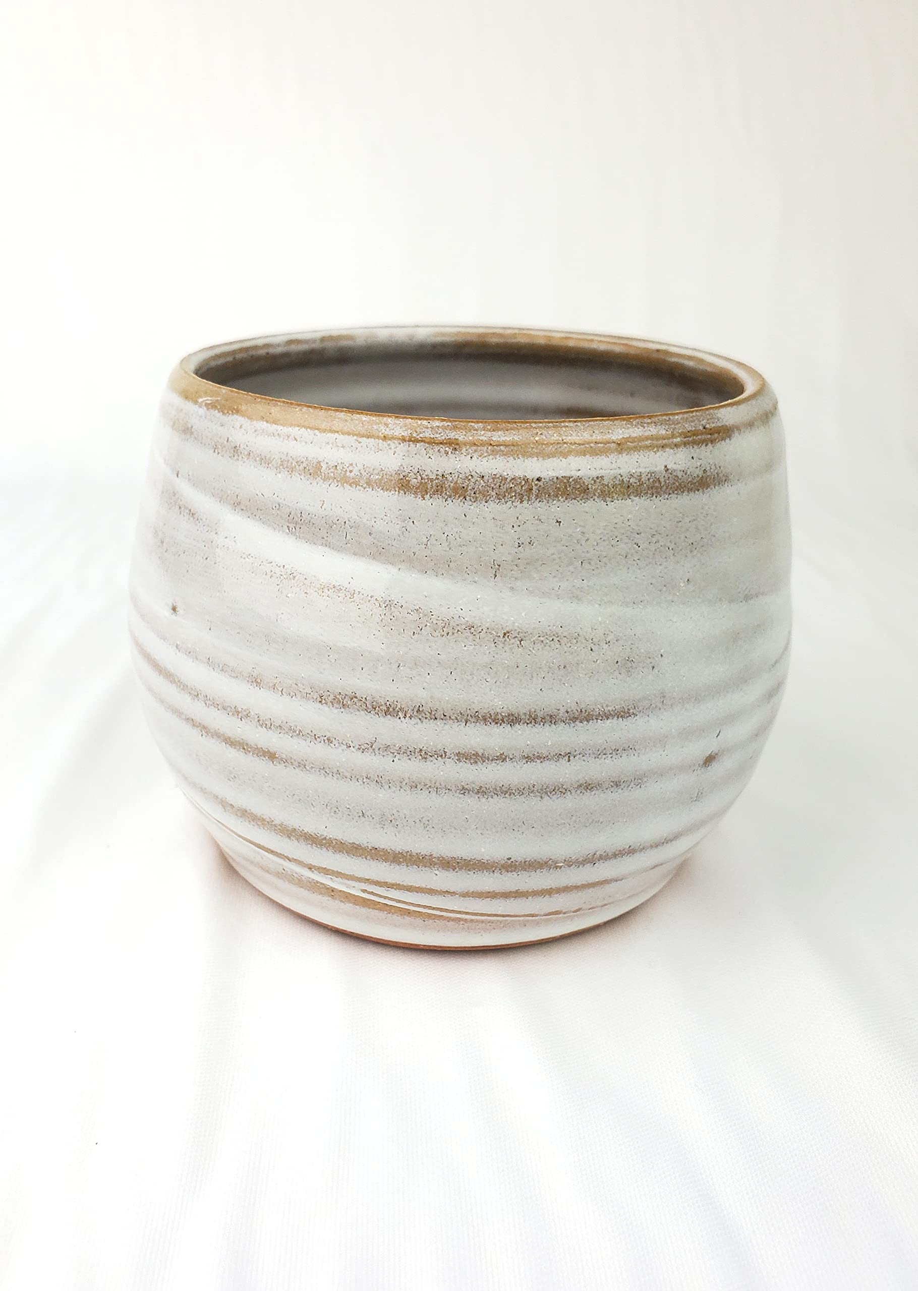 Hand Thrown Pottery Stemless Wine Glass or Drinking Cup in Shale Handmade in North Carolina