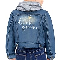 Drama Queen Baby Toddler Hooded Denim Jacket - Dramatic Themed Apparel - Funny Dramatic Clothing