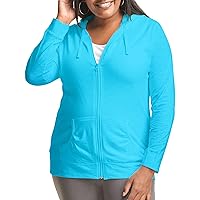 JUST MY SIZE Women's Plus Size Full, Lightweight Zip-up Hoodie