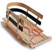 Flexible Flyer BCL-40 Premium Baby Sleigh. Toddler Boggan. Wooden Pull Sled for Kids,Red , 29 x 14 x 11.5 inches