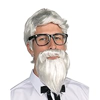 Forum Novelties mens Forum Southern Colonel and Beard Costume Wig, White, One Size US