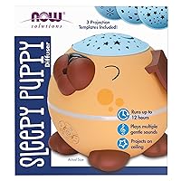 NOW Essential Oils, Sleepy Puppy Aromatherapy Oil Diffuser, Projects Onto Ceiling, Runs up to 12 Hours, Plays Multiple Soothing Sounds, Includes Volume Control