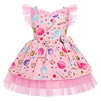 IMEKIS Toddler Girls Birthday Dress Cow Strawberry Shiny Confetti Tulle Princess Party Dresses Cake Smash Photo Shoot