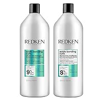 REDKEN Acidic Bonding Curls Shampoo & Conditioner Set | Curl Control + Definition | With Citric Acid, Avocado Oil, Shea Butter | Silicone-Free | For Coily and Curly Hair