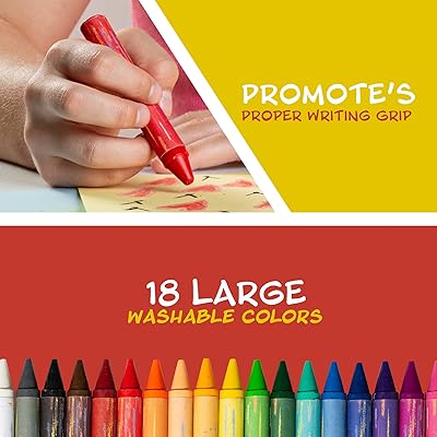 Mua PLAYBEA 18 Colors Jumbo Crayons for Kids Ages 2-4 - Non Toxic Washable  Toddler Crayons for Kids Ages 4-8, Easy To Hold Large Crayons, Crayons  for Toddlers Age 1