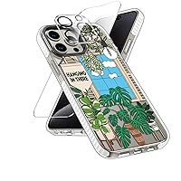 Compatible with iPhone 15 Pro Case Cute Aesthetic Clear TPU Bumper Protective Phone Case Indoor House Plants Cactus Botanical Pattern Print Cover Designed for iPhone 15 Pro