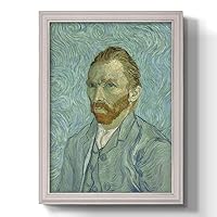 Renditions Gallery Vintage Canvas Wall Art White Framed Artwork Van Gogh Abstract Portrait Paintings & Prints for Bedroom Dining Living Room Office Home Kitchen Wall Hanging Decor - 29
