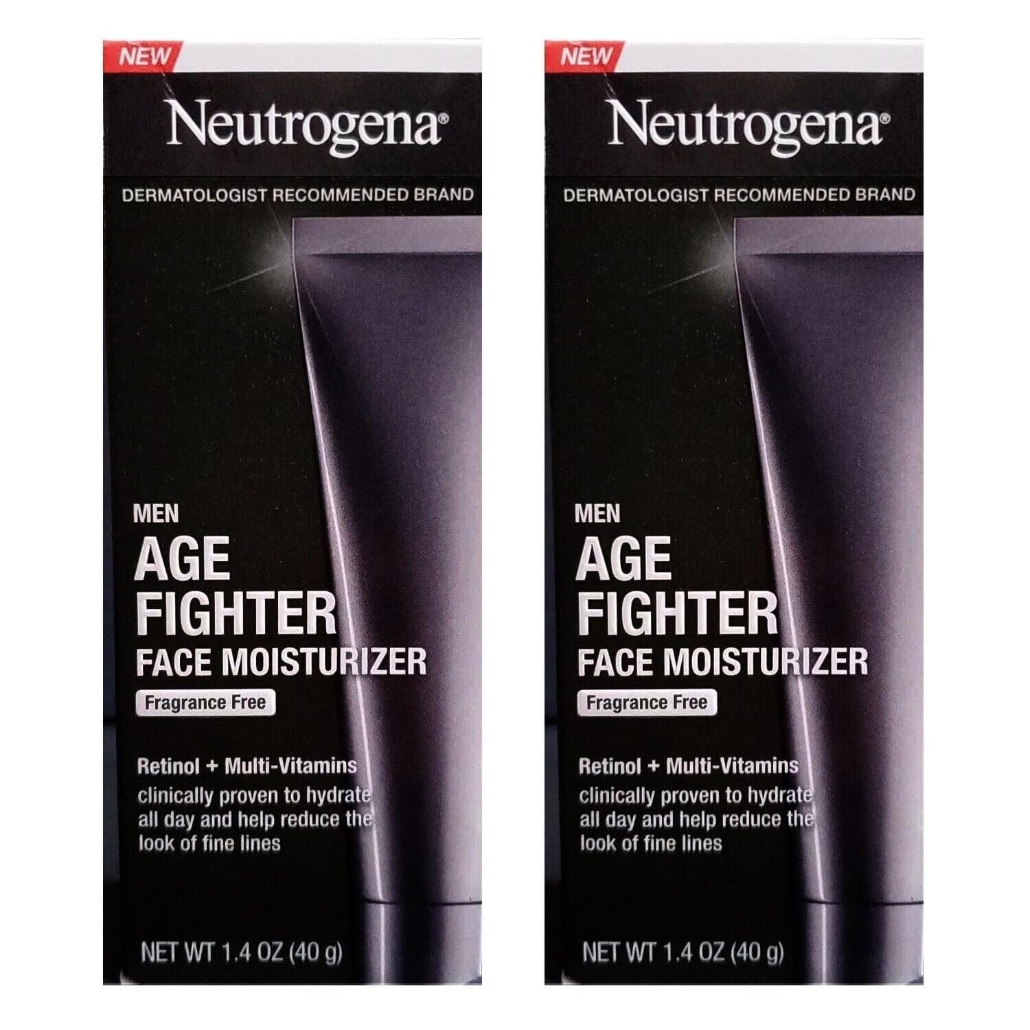 Neutrogena Men Age Fighter Face Moisturizer 1.4oz (Pack of 2 Face Moisturizer) - Mens Skin Care Retinol Moisturizer - Multi Vitamin - SPF15 Sunscreen - Daily Anti-Aging Perfect Christmas Gifts For Men