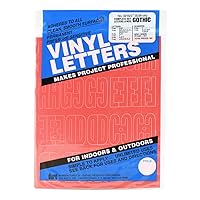 Graphic Products Duro 2-inch Gothic Vinyl Letters and Numbers Set, Red