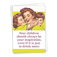 NobleWorks - Funny Vintage Mothers Day Greeting Card - Retro Notecard for Mom or Stepmom - 0228