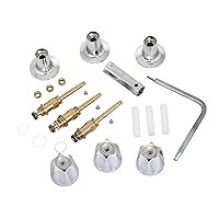 Price Pfister Faucets Bathtub and Bathroom Shower 3-Chrome-Handle Remodel Rebuild Repair Replacement Tub Trim Kit Compression Valve Stem Verve 6-Step Metal Removal Faucet Seat Bibb Wrench Tool