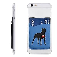 Love Pit Bull Leather Mobile Phone Wallet Cute Card Holder Credit Card Holder Id Protective Cover Mobile Phone Back Pocket