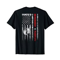 Mens Promoted To Daddy 2023 American Flag New Dad Gifts (ON BACK) T-Shirt