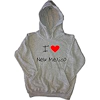 I Love Heart New Mexico Grey Kids Hoodie