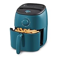 DASH Tasti-Crisp™ Electric Air Fryer Oven, 2.6 Qt., Teal – Compact Air Fryer for Healthier Food in Minutes, Ideal for Small Spaces - Auto Shut Off, Analog, 1000-Watt
