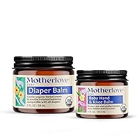 Baby Body Care—Diaper Balm (2 oz) and Baby Hand & Knee Balm (1 oz)—Herbal Remedies for your Baby—USDA Organic & Cruelty Free