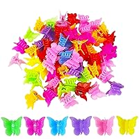 100 Packs Butterfly Hair Clips, 90s mini butterfly hair clip pastel, rainbow butterfly clip, small hair clips for toddler girls, kids baby butterfly clips hair accessories for girls.