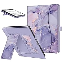 Fintie Stand Case for Kindle Scribe (2022 Released) 10.2 Inch Tablet - Premium PU Leather Stand Cover Auto Sleep/Wake with Card Slot and Pen Holder, Lilac Marble