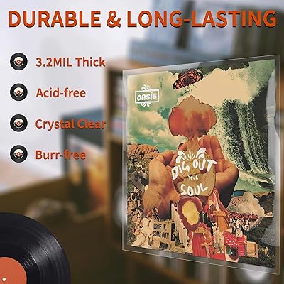 Record Sleeves for Vinyl Record, 20 Clear Plastic 12“ LP Record Sleeves  Outer, 12.75 x 12.75 3.2 Mil Album Covers, Protective Single & Double  Record