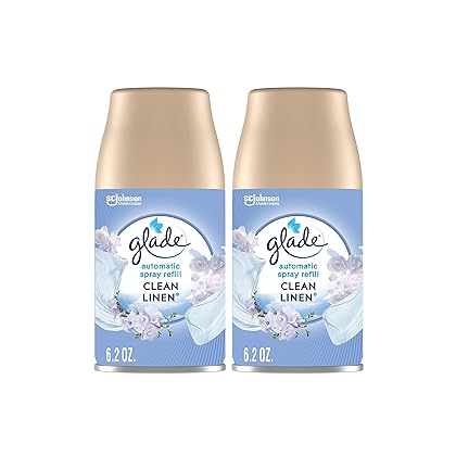 Glade Automatic Spray Refill, Air Freshener for Home and Bathroom, Clean Linen, 6.2 Oz, 2 Count