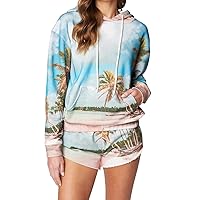 [BLANKNYC] womens Paradise Theme Pullover Hooded Sweatshirt, Comfortable & Stylish