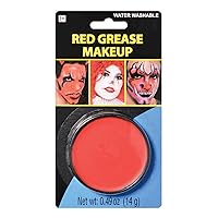 amscan Red Grease Makeup - 0.49 oz. (Pack of 1) - Pigmented & Long-Lasting Formula Perfect for Halloween & Theatrical Performances