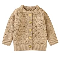Newborn Baby Infant Girl Boy Knitted Cardigan Sweater Kid Fall Winter Long Sleeve Warm Button Jacket Coat Outerwear