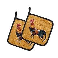 Caroline's Treasures 8651PTHD Rooster Pair of Pot Holders Kitchen Heat Resistant Pot Holders Sets Oven Hot Pads for Cooking Baking BBQ, 7 1/2 x 7 1/2
