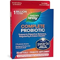 Nature's Way Complete Probiotic Pearls, Supports Digestive Balance*, 1 Billion Live Culture, Supplement for Men and Women, No Refrigeration Required, 30 Softgels (Packaging May Vary)