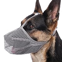 Dog Muzzle, Soft Mesh Covered Muzzles for Small Medium Large Dogs, Poisoned Bait Protection Muzzle with Adjustable Straps, Prevent Biting Chewing and Licking…