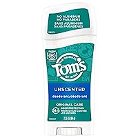 Tom's of Maine Original Care Natural Deodorant Unscented 2.25 Oz (Pack of 6) (Packaging May Vary)