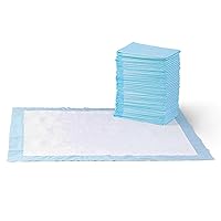 Amazon Basics Dog and Puppy Pee Pads with 5-Layer Leak-Proof Design and Quick-Dry Surface for Potty Training, Standard Absorbency, X-Large, 28 x 34 Inch - Pack of 60, Blue & White