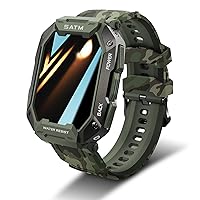 Saintland Smartwatch für Herren, 4,4 cm (1,71 Zoll), voller Touchscreen, Fitness-Tracker, mit Schlafüberwachung, 5AT/IP68 wasserdicht, 24 Sportmodi, taktische Militär-Sport-Smartwatch für Android