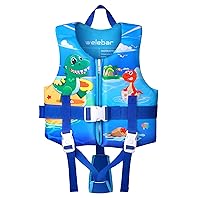 Toddler Swim Vest, Floaties with Adjustable Safety Strap for Boys and Girls Aged 2-10 Years/22-88lbs