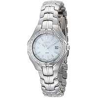 Seiko Women's SXDB69 Silver-Tone White Mother Of Pearl Dial 22 Diamonds Watch