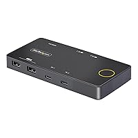 StarTech.com 2-Port USB-C KVM Switch, Single-4K 60Hz HDMI Monitor, 100W Power Delivery Pass-Through for Each Laptop/Tablet, Bus Powered, USB Type-C/USB4/Thunderbolt 3/4 Compatible (C2-H46-UC2-PD-KVM)
