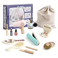 Wooden Makeup Toys for Girl, Girls Pretend Beauty Makeup Set Toys, Toddler Makeup Kit 3 4 5 6 Girls Gift Toys (Makeup Set-1)