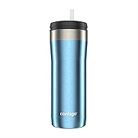 Contigo Uptown Dual-Sip Stainless Steel Tumbler with Leakproof Lid, Insulated Body Keeps Drinks Hot & Cold for Hours, Sip Cold Drinks Through Straw & Hot Drinks Through Spout, 24oz Dark Ice