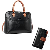 BOSTANTEN Briefcase for Women Leather 15.6 inch Laptop Shoulder Bags Office Work Crossbody Handbags and Womens Leather Wallets