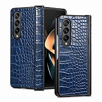 for Samsung Galaxy Z Fold 4 Crocodile Pattern Case,Full Protection Cover Ultra -Thin Protective Hinged Case for Galaxy Z Fold3,Blue,for Galaxy Z Fold 3