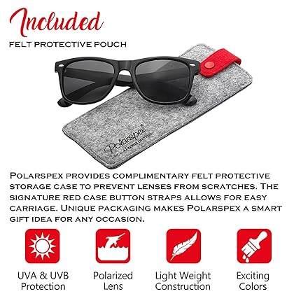 PolarSpex Mens Sunglasses - Retro Sunglasses for Men, Polarized Sunglasses for Womens - Cool Shades for Driving, Fishing