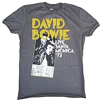 Vintage Men T-Shirt Gray Official David Bowie Live Santa Monica 72