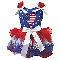 Petitebella USA Heart Shirt Petal Skirt Outfit Nb-8y