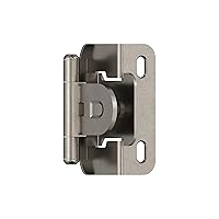 Amerock BPR871914 | Cabinet Hinge | 1/2 in (13 mm) Overlay Single Demountable | Partial Wrap | Nickel | Kitchen Cabinet Door Hinge | 1 Pair/2 Pack | Functional Hardware