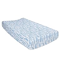 Bebe au Lait Premium Muslin Changing Pad Cover - Elasticized Fit, Safety Strap Holes, 2-Layer Open-weave, 100% Cotton Muslin, Fits Standard Baby Changing Pad up to 36