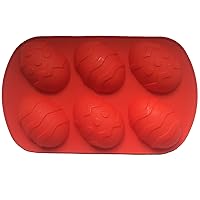 6-Cavity Patterned Easter Eggs Chocolate Candy Silicone Mold 32x19x3cm, Large