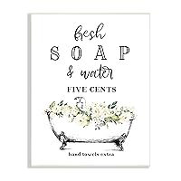 Fresh Soap And Water Bath Tub Bathroom Design Wall Plaque Art Design By Artist Lettered and Lined