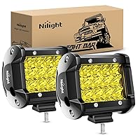 Nilight Amber 36W Triple Row LED Fog Lights for Trucks, Jeeps, UTVs, ATVs, Marine Boats - 2 Year Warranty