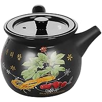 Kitchen Pot Casserole 3.5L Medicine Jar Ceramic Soup Pot-High Temperature Resistant, Healthy and Durable