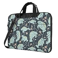 Manatee Animals Print Large Capacity Portable Crossbody Cute Laptop Bag For Women Men, 13 14 15.6 in